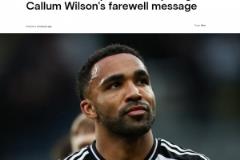 紐卡官方確認33歲英格蘭前鋒卡勒姆-威爾遜合同到期離隊