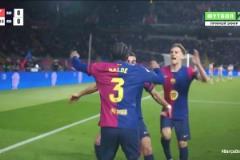 巴薩完美配合破門！德容中路分球巴爾德傳中費蘭搶點破門！