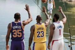 網(wǎng)友AI合成詹登杜釣魚圖：湖干船翻日落西山 還好庫里沒晚安