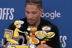 哈特在賽后發(fā)布會上直接點起了外賣大頭都無語了