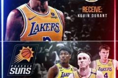 5換1誰賺了？美媒模擬：湖人得KD，送出小里八村彪哥文總克內(nèi)克特