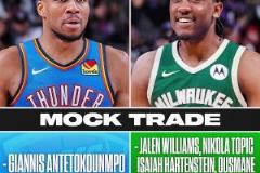 那雷霆不就無(wú)敵了？美媒曬交易方案：雷霆得到字母哥，送出杰倫威+哈滕+N個(gè)選秀權(quán)