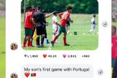 C羅社媒祝賀迷你羅：兒子，祝賀你的葡萄牙首秀，真為你驕傲！