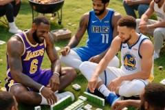 網(wǎng)友AI創(chuàng)作：休賽期詹庫杜歐齊聚一堂打麻將