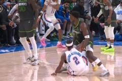 針鋒相對！華子與SGA纏斗被吹犯規(guī)，隨后想隔扣宣泄被多特拉下